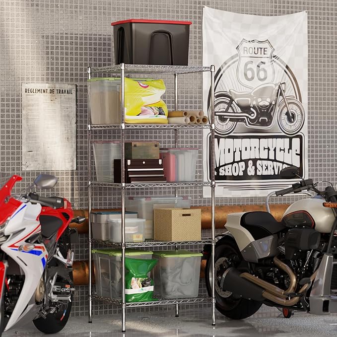 24" Deep x 30" Wide x 74" Height Wire Shelving Kit | 5-Tier | NSF Commercial Storage Rack Unit