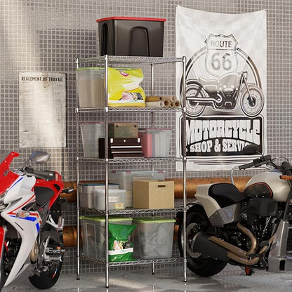 24" Deep x 30" Wide x 74" Height Wire Shelving Kit | 5-Tier | NSF Commercial Storage Rack Unit