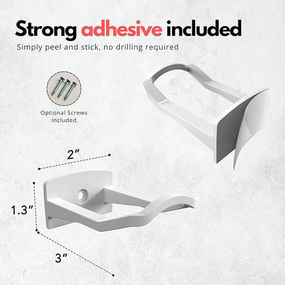 Modern JP Adhesive Cowboy Hat Hooks for Wall (6-Pack) – 3-Inch Wall Mount for Secure Hold, Wide Brim Hat Organizer, Western Room Decor – White