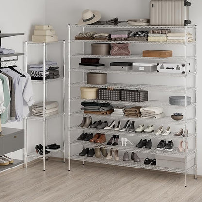 18" Deep x 72" Wide x 86" Height Wire Shelving Kit | 10-Tier | NSF Commercial Storage Rack Unit