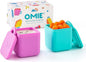 OmieBox (2 pack) Leakproof Dips Containers To Go, Salad Dressing Container, Condiment Container with Lids - Food Safe Silicone - 4 ounces (Pink/Teal)