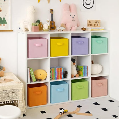 GRANNY SAYS 11 Inch Cube Storage Bins, Colorful Cube Storage Organizer, Fabric Storage Bins, Storage Cubes for Shelves, Closet, Toy Storage Bins for Kids Room, Play Room, Colour, 8-Pack