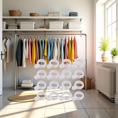 50 Pcs White Plastic Windproof Hanger Hooks Clothes Hanger Buckle Clip Laundry Hanging Hooks Closet Rod Hanging Tool for Drying Rack Suit Hangers Clothes Hangers
