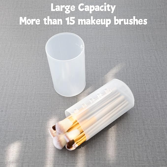 OCHEAL Makeup Brush Holders, 4 Pack of Make up Brushes Organizer Travel Case Retractable Plastic Travel Makeup Brush Holder For Vanity Makeup Artist Brushes Storage Cup