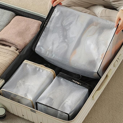 PVC Shoe Organizers for Travel with Meshes Design to Odors Ideal for Suitcases Backpacks and Home Closet Storage Hanging Shoe Organizers