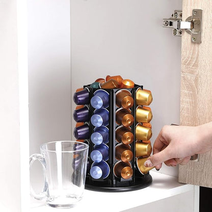 Pod Holder for Nespresso Original for 40 Nespresso Original Pods With Central Additional Pods Storage(Carousel-50+ Pods)