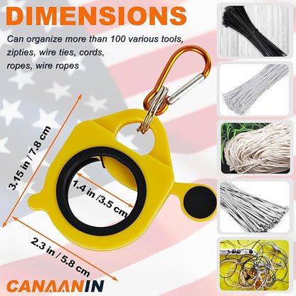 Zip Tie Holder Organizer Cable Tie Organizer Holder for Tool Belt Strong Efficient Solution for Electrician Zip Ties Holder Reusable Portable Safety(Yellow, 2 Pack)