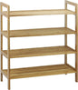 Oceanstar 4-Tier Bamboo, Natural Shoe Rack, Medium