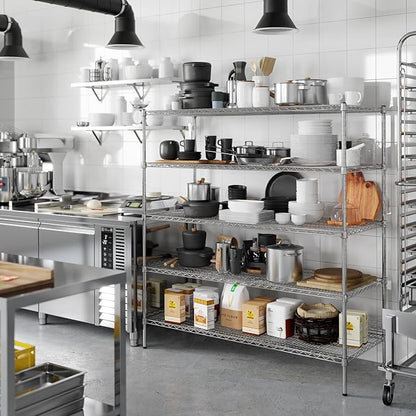 24" Deep x 60" Wide x 64" Height Wire Shelving Kit | 5-Tier | NSF Commercial Storage Rack Unit