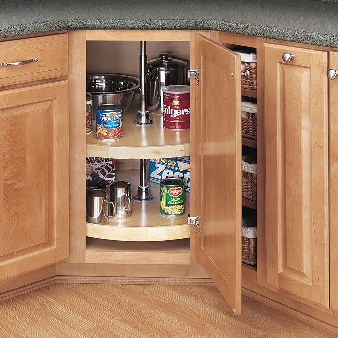 Rev-A-Shelf - 4WLS072-28-52 - 28 in. Wood 2-Shelf Full Circle Lazy Susan Set