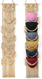 Halidali Hat Organizer for Baseball Caps, Hat Racks Cotton Rope Weaving Cap Stand, Handmade Macrame Hanging Hat Display Holder for Door Storage, Closet, Bedroom (Linen, Set of 2)