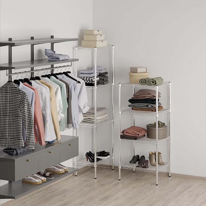 21" Deep x 24" Wide x 54" Height Wire Shelving Kit | 4-Tier | NSF Commercial Storage Rack Unit