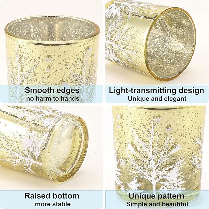 DASITON Makeup Brush Holder Organizer, Crystal Glass Cosmetic Makeup Brushes Storage Holder, Christmas Tree Make Up Brush Cup for Vanity Décor, Small Pen Holders for Desk, Toothbrush Holders (Yellow)