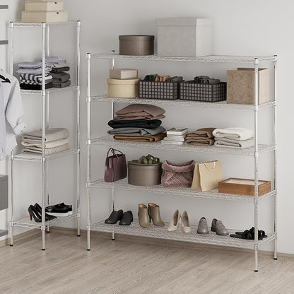 18" Deep x 60" Wide x 64" Height Wire Shelving Kit | 5-Tier | NSF Commercial Storage Rack Unit