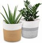 GLEAVI 2 Pack Woven Plant Baskets Indoor for 7 Inch Pots, Cotton Rope Planter Basket Set with Dual Tone Design, 7.9" Decorative Storage Bin Cover for Home Decor Organization