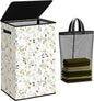 SOLEDI Laundry Hamper with Lid, 90L Tall & Large Floral Laundry Basket, Collapsible Clothes Hamper with Removable Bag, Dirty Hampers for Bedroom, Bathroom, Laundry Room