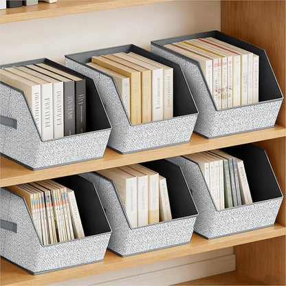 Homsorout Large Closet Storage Cubes - Closet Storage Bins with Dual Handles for Clothes, Towels, Toys, Shelf Organizer Bins for Bedroom, Nursery, Shelves, Small Spaces, Ant Light Gray, 4 Pack