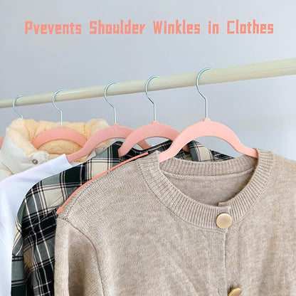 Pink Velvet Hangers 60 Pack, Anti-Slip Slim Space Saving Hangers with 360° Swivel Hook, 17.5 Inch Velvet Clothes Hangers for Coats,Sweater,Jackets,Dresses, Shirts, Suits & T-Shirts (Pink, 60)