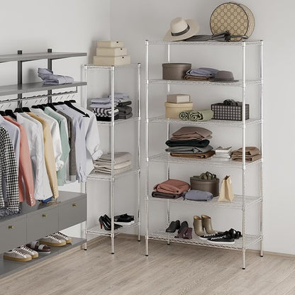 21" Deep x 42" Wide x 86" Height Wire Shelving Kit | 6-Tier | NSF Commercial Storage Rack Unit
