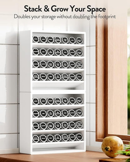 Orimade 4 Tier Spice Rack Organizer for Cabinet, Freestanding Bamboo Seasoning Rack for Countertop, Cupboard, Pantry, Kitchen, 13.18 x 4.13 x 12.2 inches(Spice Jars Not Included), Walnut Stain