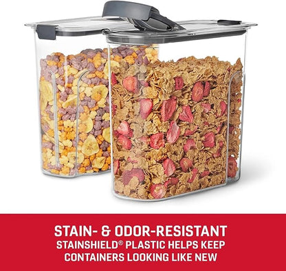 BEN & JANE Made in the USA Brilliance 18-Cup Cereal Pantry Storage, BPA Free Plastic, Stain and Odor Resistant - 2 Pack