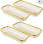 4 Pcs Gold Kitchen Drawer Organizer, Stainless Steel Silverware Container, Stackable Mesh Storage Baskets, Gold Utensil Holder for Holding Knife, Fork, Spoon, 12 x 5 x 2 Inch