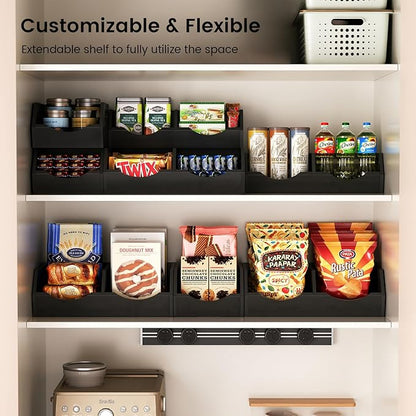 Potato Storage Bins Onion, 3 Tier Bamboo Pantry Storage Bin Stackable Ventilated Organizer for Kitchen, Pantry, Countertop, Bathroom, Black