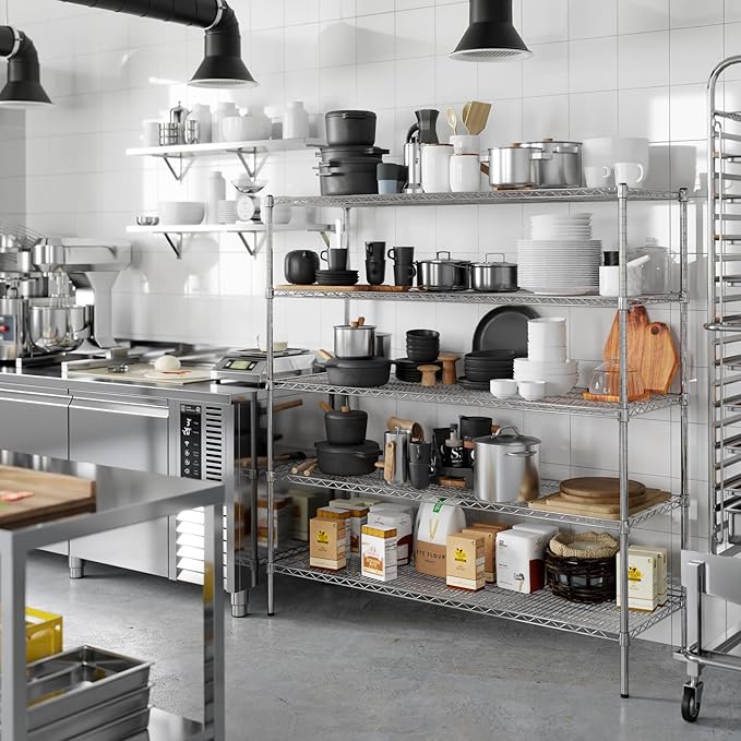 21" Deep x 60" Wide x 64" Height Wire Shelving Kit | 5-Tier | NSF Commercial Storage Rack Unit