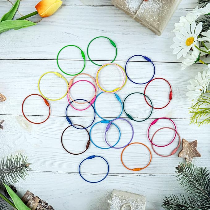 80 Pcs Wire Keychain Cable Steel Wire Key Ring，5.9 Inches Stainless Steel Key Ring Loop Holder for Luggage Tags,Keys ，ID Tag