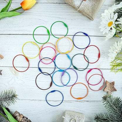 80 Pcs Wire Keychain Cable Steel Wire Key Ring，5.9 Inches Stainless Steel Key Ring Loop Holder for Luggage Tags,Keys ，ID Tag