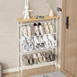 JZM Shoe Rack Storage, Narrow 4 Tier Metal Shoe Storage Shelf, Free Standing Shoe Racks, Space Saving Shoe Rack Organizer for Entryway, Hallway, Bedroom, Living Room(12-16 Pair)