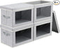 Homsorout Fabric Storage Bins with Lids, Large Storage Cubes with Window, Fabric Storage Baskets Bins for shelves, Closet Storage Boxes for Clothes, Towel, Office, 4 Packs, Blended