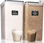 Shazo 2 PC (9.5L | 321 Oz) Extra Large Bulk Food Storage Containers with Airtight Lids for Flour, Sugar, Rice, Cereal & Pasta - Leakproof, BPA-Free Plastic Canisters for Kitchen & Pantry Organization