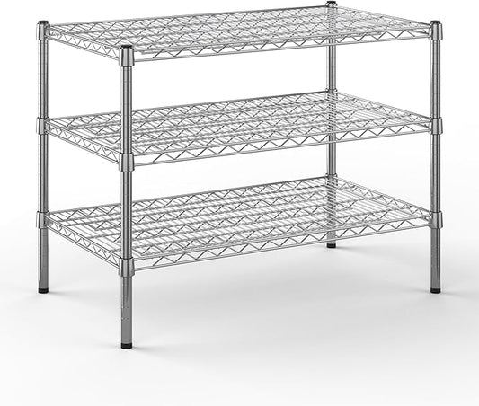 21" Deep x 36" Wide x 27" Height Wire Shelving Kit | 3-Tier | NSF Commercial Storage Rack Unit