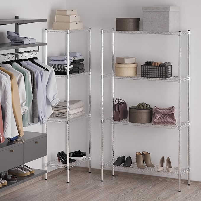 14" Deep x 42" Wide x 74" Height Wire Shelving Kit | 4-Tier | NSF Commercial Storage Rack Unit