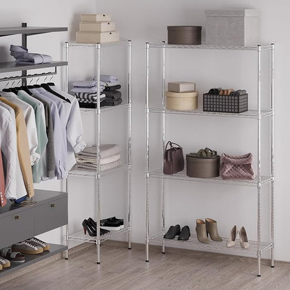 14" Deep x 42" Wide x 74" Height Wire Shelving Kit | 4-Tier | NSF Commercial Storage Rack Unit