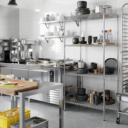 24" Deep x 36" Wide x 74" Height Wire Shelving Kit | 4-Tier | NSF Commercial Storage Rack Unit