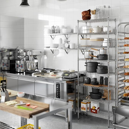 14" Deep x 30" Wide x 86" Height Wire Shelving Kit | 8-Tier | NSF Commercial Storage Rack Unit