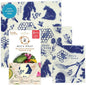 Bee's Wrap Beeswax Wraps for Food - 3 Pack of Assorted Beeswax Wraps - Small, Medium & Large Wrap - Plastic Free Made in USA Reusable Natural Food Wrap - Bees & Bears Print