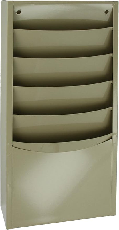 Durham 403-75 Tan Cold Rolled Steel 5 Contour Pocket Vertical Literature Rack, 9-3/4" Width x 20-1/4" Height x 4-1/8" Depth