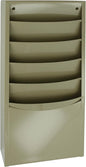 Durham 403-75 Tan Cold Rolled Steel 5 Contour Pocket Vertical Literature Rack, 9-3/4" Width x 20-1/4" Height x 4-1/8" Depth