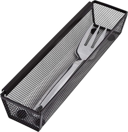 Smart Design Drawer Organizer - 12 x 3 Inch - Steel Metal Mesh Tray - with Interlocking Arm Connection - Utensils, Silverware, Organization - Kitchen - Bronze