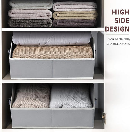 Homsorout Large Storage Bins Baskets - 6 Pack Closet Storage Cubes, Fabric Baskets for Organizing, Cube Organizer Bins with Handles, Foldable Boxes for Clothes, Towels, Grey