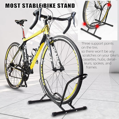 Bike Floor Stand,Bike Rack Floor Type，Bike Stand Holds 16”-29”Wheels,Bicycle Stand suitable for Apartments and Garages