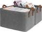 CHICVITA Storage Baskets Large Storage Bins for Organizing, Clothes Storage Bins, Closet Organizers and Storage, Small Laundry Basket for Shelves, 16 ¾" L x 11" W x 9 ¾" H, Grey, 2-Pack