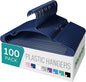 NEATERIZE Clothes Hangers Plastic 100 Pack for Adults - Plastic Hangers, The Perfect Coat Hanger and Space Saving Clothes Hangers for Closet - Navy Blue Hangers