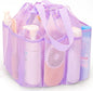famichan Mesh Shower Caddy Portable with Drawstring, Dorm Room Essentials for College Students Girl & Boy, Larger Shower Bag for Camping,Swimming,Gym,Travel,Bathroom - Purple