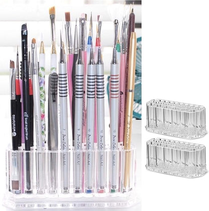 Acrylic Nail Art Tool Organizer Storage for Storing Pro Beauty Finger Nailcare Art Kit Tools Makeup Display Case Refillable Container Holder Organization (2)