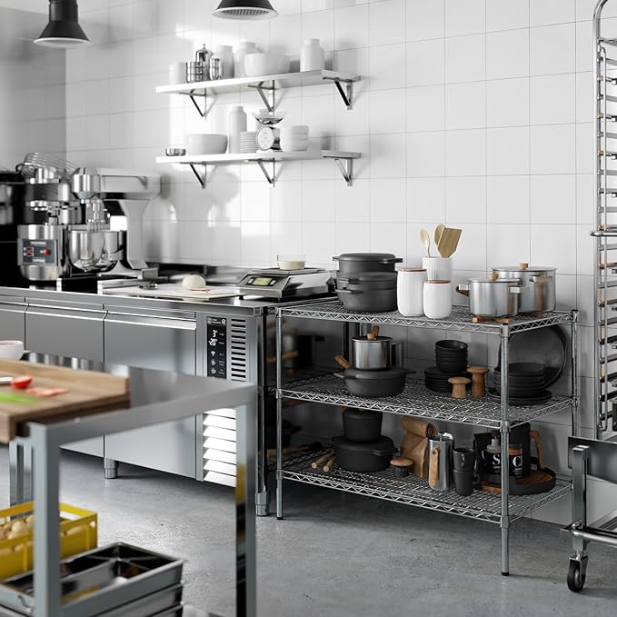 24" Deep x 42" Wide x 34" Height Wire Shelving Kit | 3-Tier | NSF Commercial Storage Rack Unit