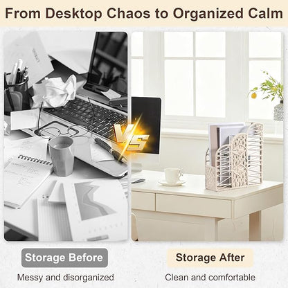BROWNLILY Macrame Magazine Holder - Unique Handwoven Basket for Books & Home Decor, Exclusive Cotton Rope Weaving Art, Single Piece